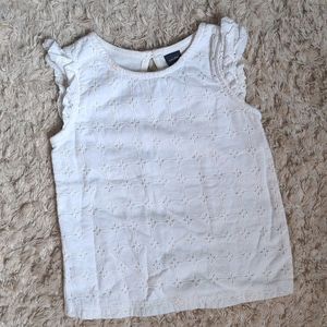 babyGap white lace+cotton frilly tank